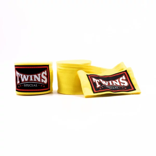 bandes de protection Twins jaune sont longues 5 mètres, disponible en plusieurs couleurs pour les sports de combats tels que muaythai boxe anglaise mma kickboxing savate K1