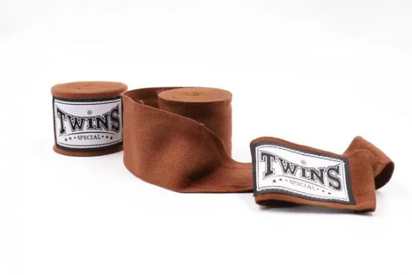 bandes de protection Twins marron sont longues 5 mètres, disponible en plusieurs couleurs pour les sports de combats tels que muaythai boxe anglaise mma kickboxing savate K1