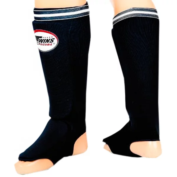 Protège-tibia Twins SGN1 chaussettes élastiques rembourrées de mousse, homologué pour la compétition amateurs de Muay Thai et de kickboxing