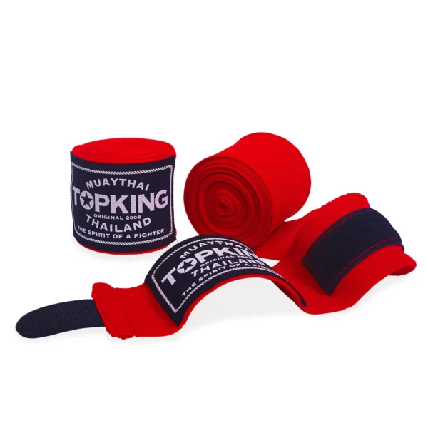 bande de protection topking rouge En utilisant ces bandes, les boxeurs peuvent réduire le risque de blessures aux mains et aux poignets. Les bandes de protection TKHWR de Topking sont également lavables en machine, ce qui facilite leur entretien