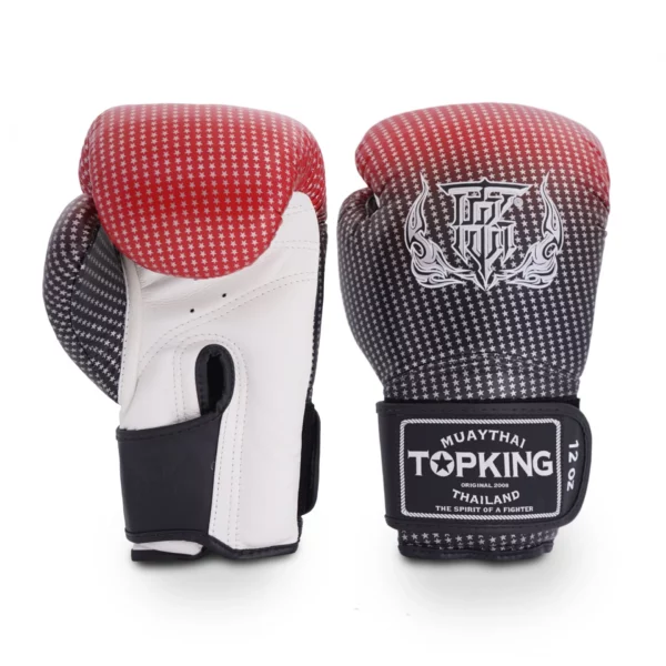 Gants Top King "Super Star" poignet rembourré en cuir de vachette de qualité supérieure et d'autres matériaux de classe mondiale gants de boxe thai