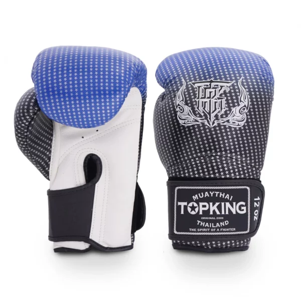 Gants Top King "Super Star" poignet rembourré en cuir de vachette de qualité supérieure et d'autres matériaux de classe mondiale gants de boxe thai