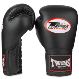 Gants de boxe à lacet Twins noir