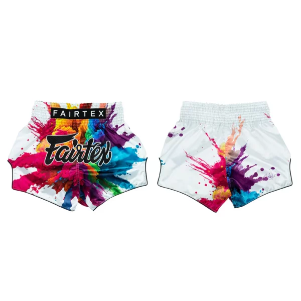 Le design white Funky Soul est unique et attractif. Avec une ceinture élastique large, ces shorts assurent un maintien parfait et un confort maximal. Idéals pour l'entraînement et la compétition, les Fairtex Muay Thai Shorts sont incontournables pour tout combattant sérieux. Optimisés pour la performance et le style, ils sont parfaits pour se démarquer sur